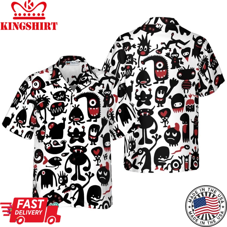 Black Monsters For Halloween Hawaiian Shirt