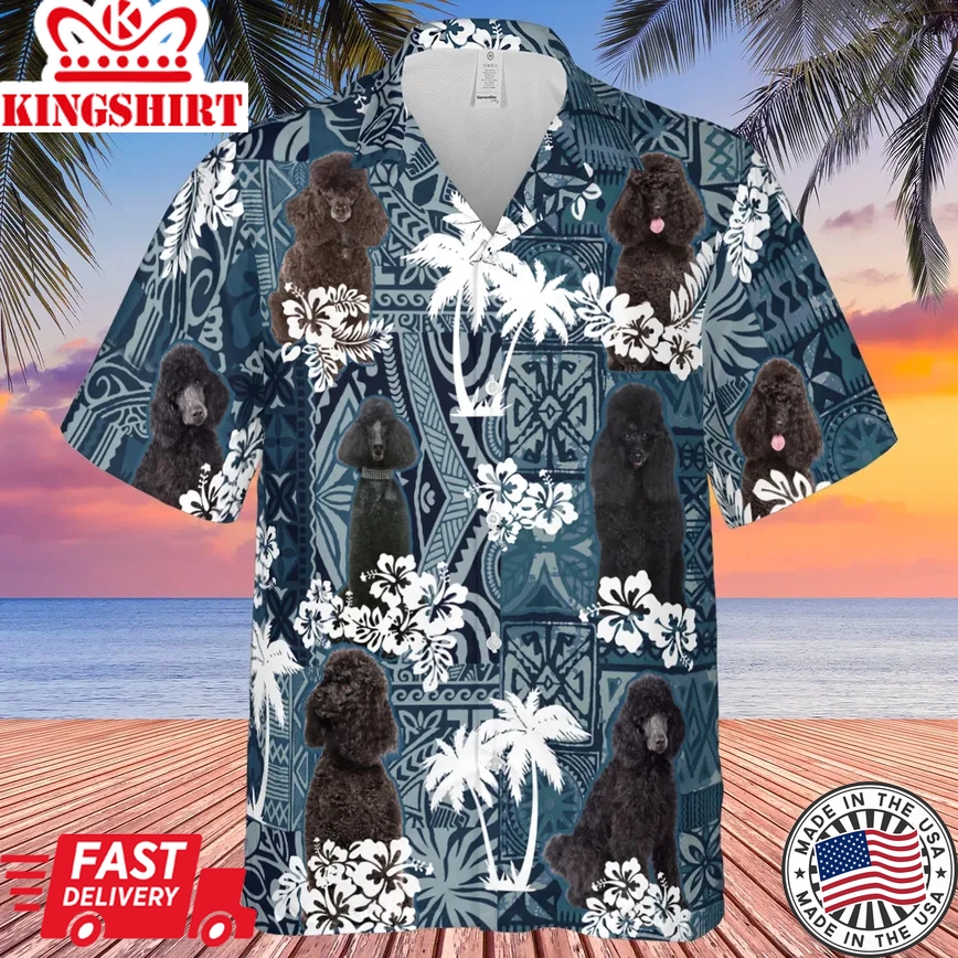 Black Poodle Trendy Hawaiian Shirt For Men And Women