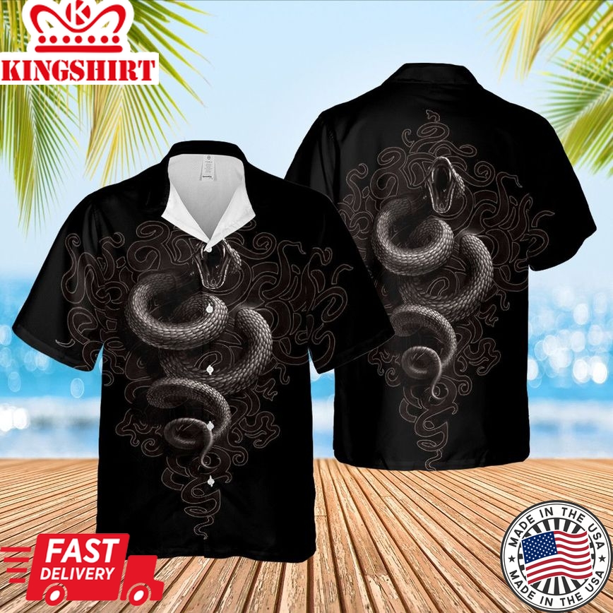 Black Snake Trendy Hawaiian Shirt Summer Gifts