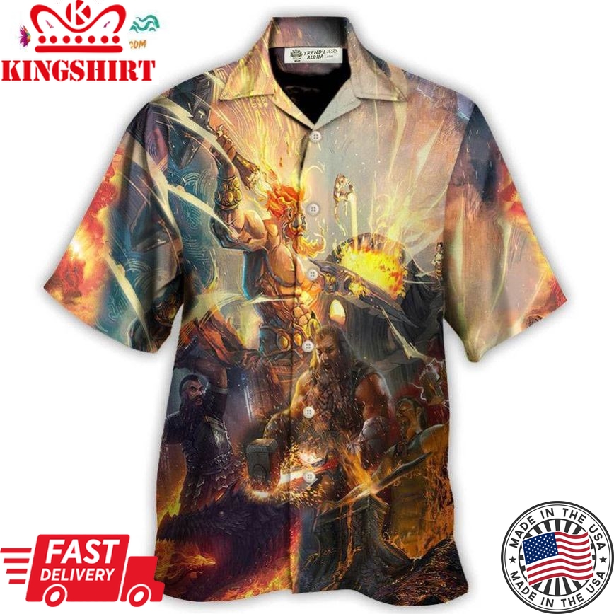 Blacksmith God Of Craftsmen Artisans Fire Hawaiian Shirt