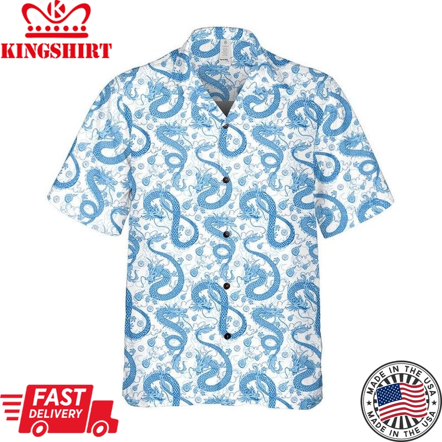 Blue Dragon Shirt, Dnd Dragon Shirt, Dnd Hawaiian Shirt