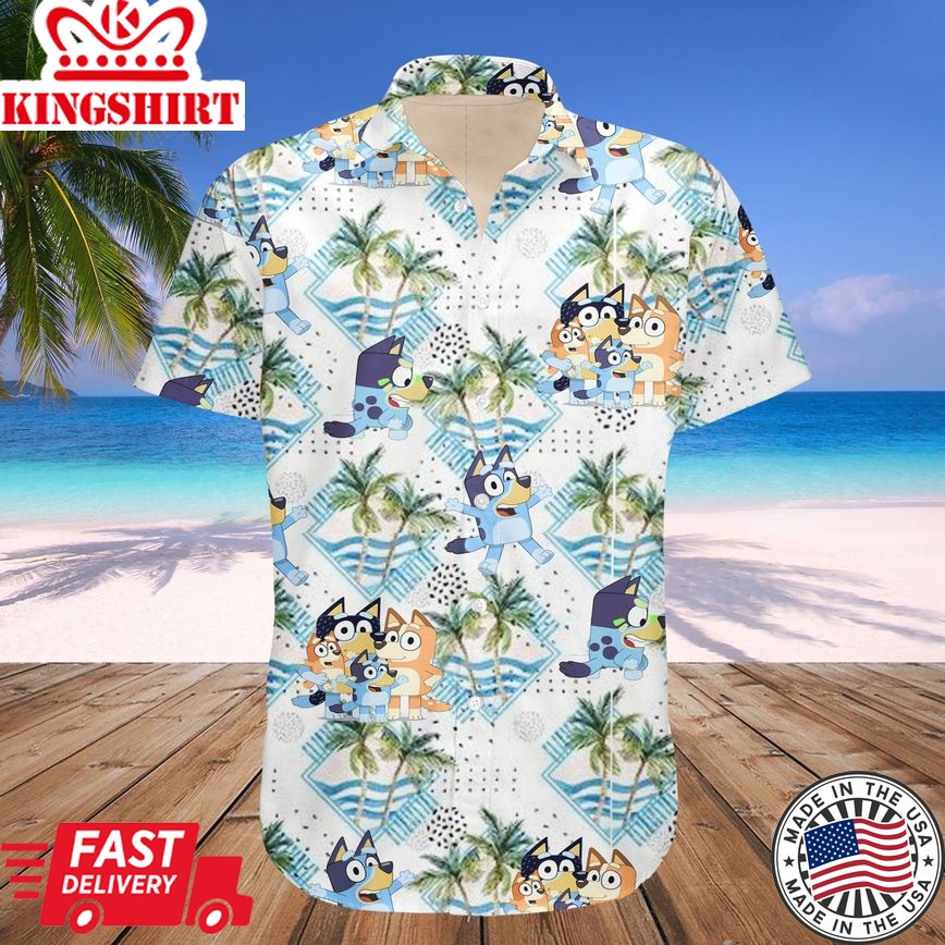 Bluey Hawaiian Dad Life Family Shirt