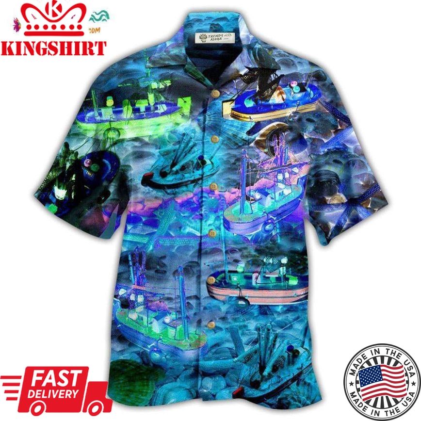 Boat Boat Blue Life Is Good On Our Boat Hawaiian Shirt