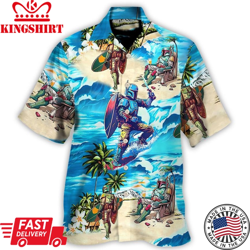 Boba Fett Star Wars Surfing - Hawaiian Shirt For Men, Women, Kids