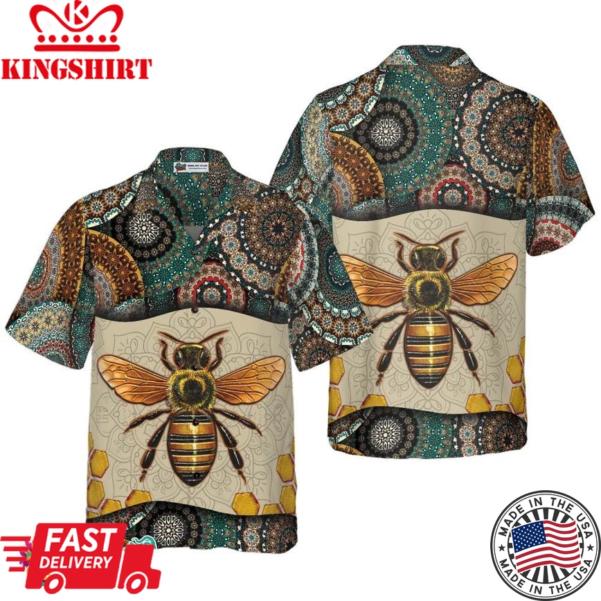 Boho Mandala Bee Hawaiian Shirt