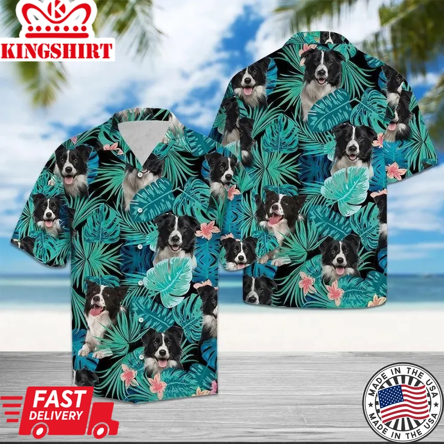 Border Collie Tropical Trendy Hawaiian Shirt