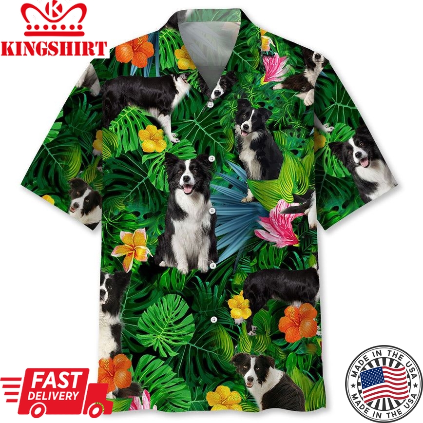 Border Collie Tropical Trendy Hawaiian Shirt