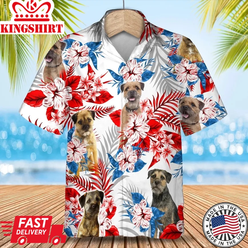 Border Terrier Trendy Hawaiian Shirt Summer Aloha Shirt, Trendy Hawaiian Shirt For Men And Women