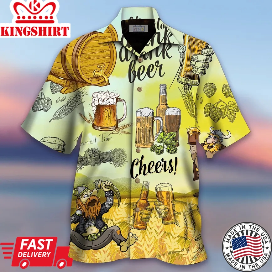 Born To Drink Beer Trendy Hawaiian Shirt