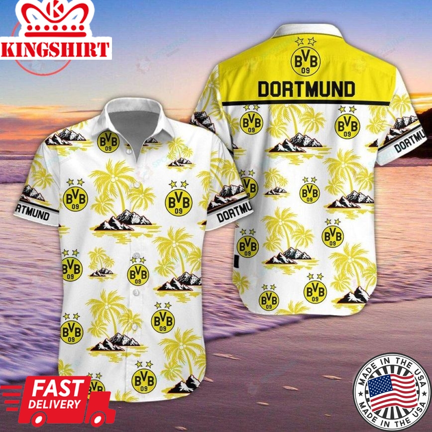 Borussia Dortmund Coconut Tree Island Trendy Hawaiian Shirt Aloha Shirt