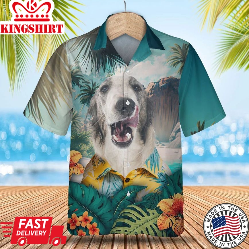 Borzoi - 3D Tropical Trendy Hawaiian Shirt