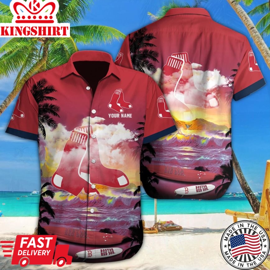 Boston Red Sox Hawaiian Shirt Customizable Name