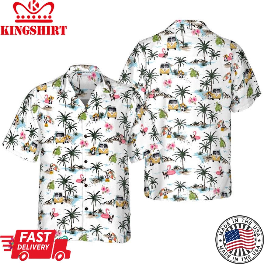 Boston Terrier Hawaii Hawaiian Shirt