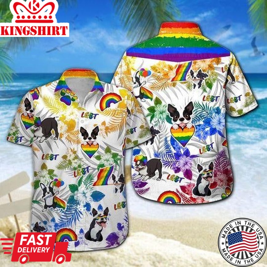 Boston Terrier Lgbt Hawaiian Shirt | For Men & Women |