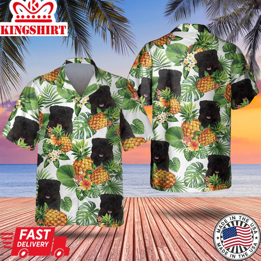 Bouvier Tropical Pattern Trendy Hawaiian Shirt, Dog Trendy Hawaiian Shirt, Summer Gift For Men And Women