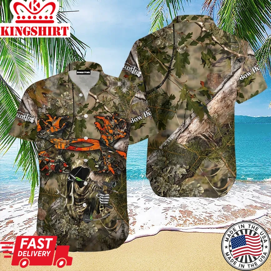 Bow Hunting Camo Trendy Hawaiian Shirt For