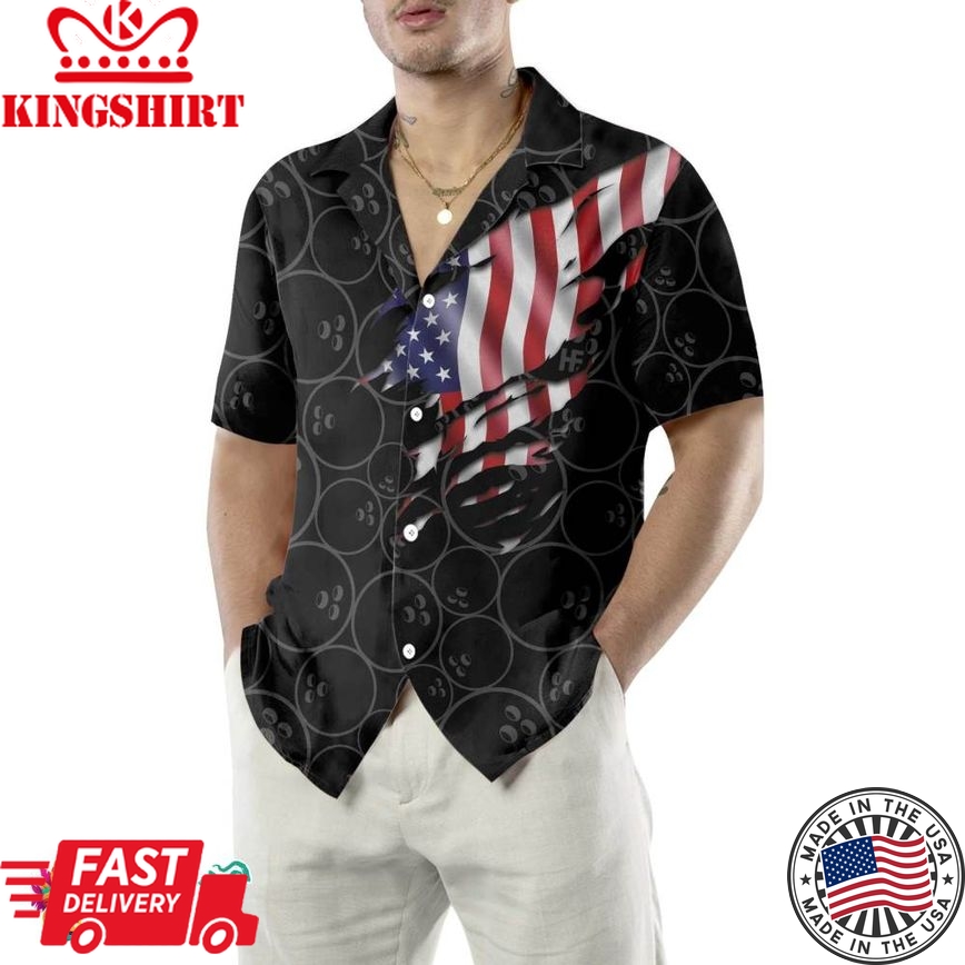 Bowling American Flag Hawaiian Shirt, Unique Bowling Shirt, Best Gift For Bowling Players