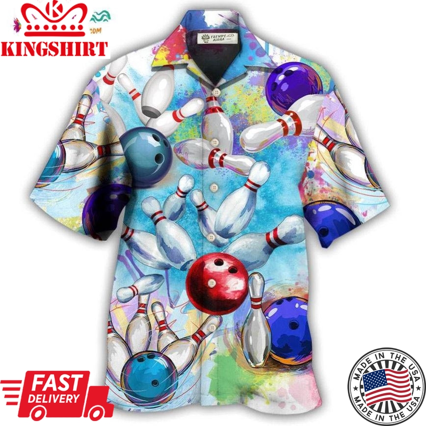 Bowling Ball And Pins Colorful Style Hawaiian Shirt