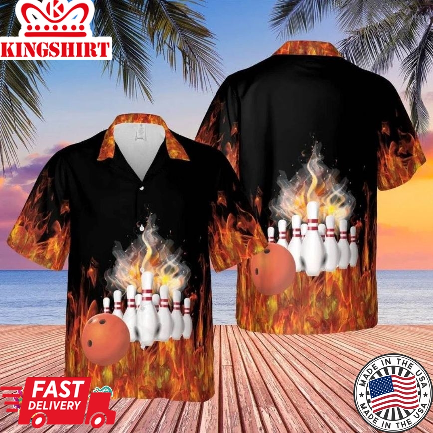 Bowling Flame Hawaiian Shirt