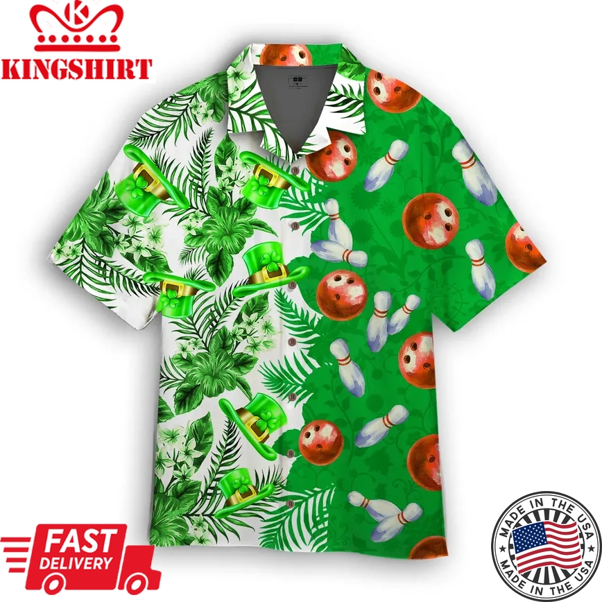 Bowling Floral St Patricks Day Trendy Hawaiian Shirt