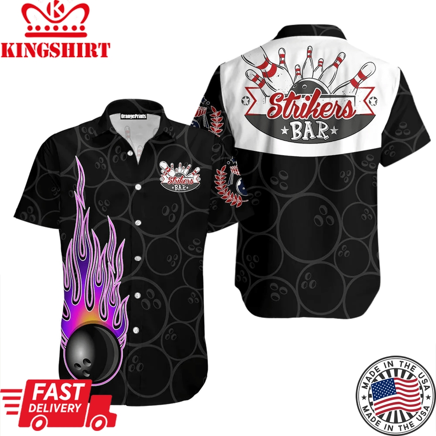 Bowling In Fire Trendy Hawaiian Shirt