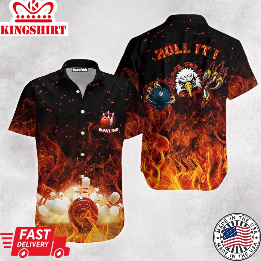 Bowling Lets Roll It Trendy Hawaiian Shirt