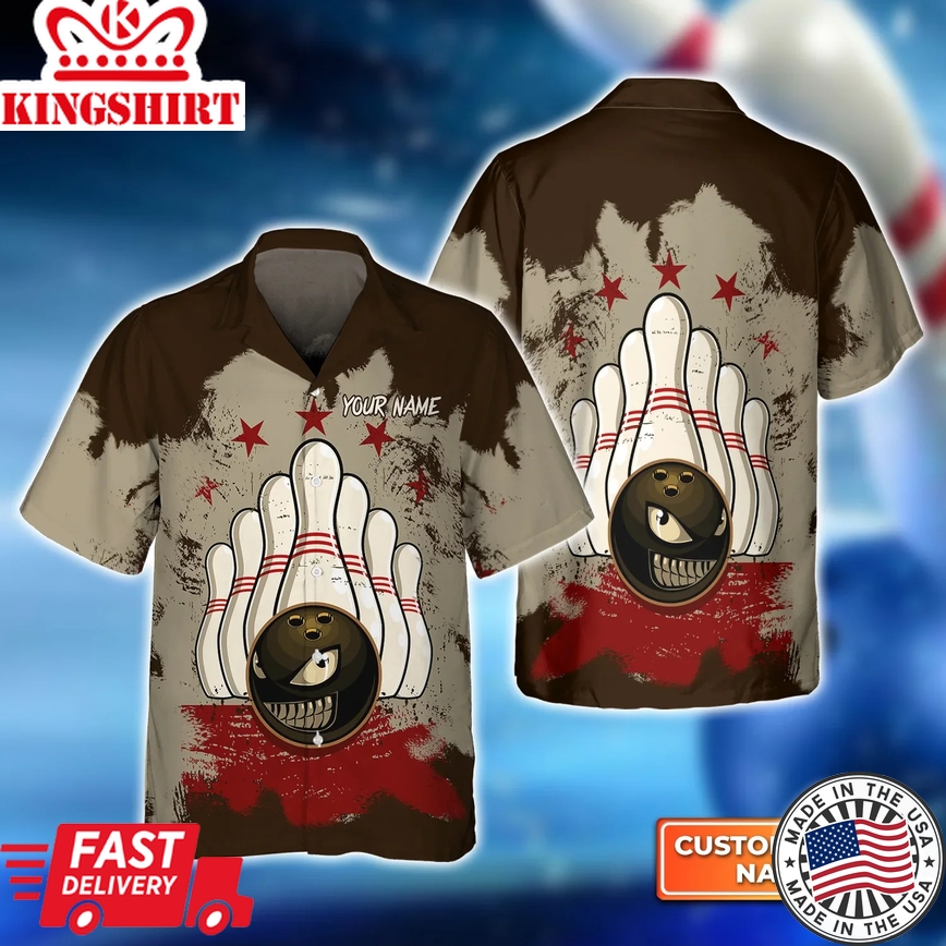 Bowling Mascot Royalty Trendy Hawaiian Shirt, Bowling Trendy Hawaiian Shirt For Men, Women, Bowling Team Shirt