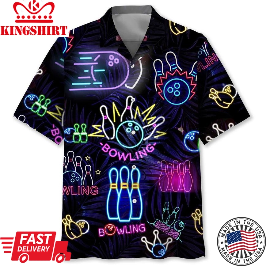 Bowling Neon Trendy Hawaiian Shirt