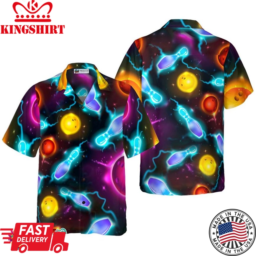 Bowling Space Color Hawaiian Shirt