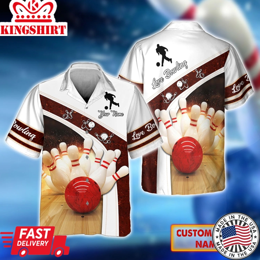 Bowling Strike Hit With Fire Explosion Trendy Hawaiian Shirt, Bowling Trendy Hawaiian Shirt For Men, Women, Bowling Team Shirt