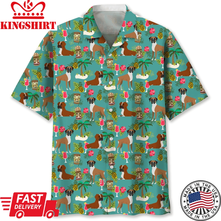 Boxer Hawaiian Beach Shirt