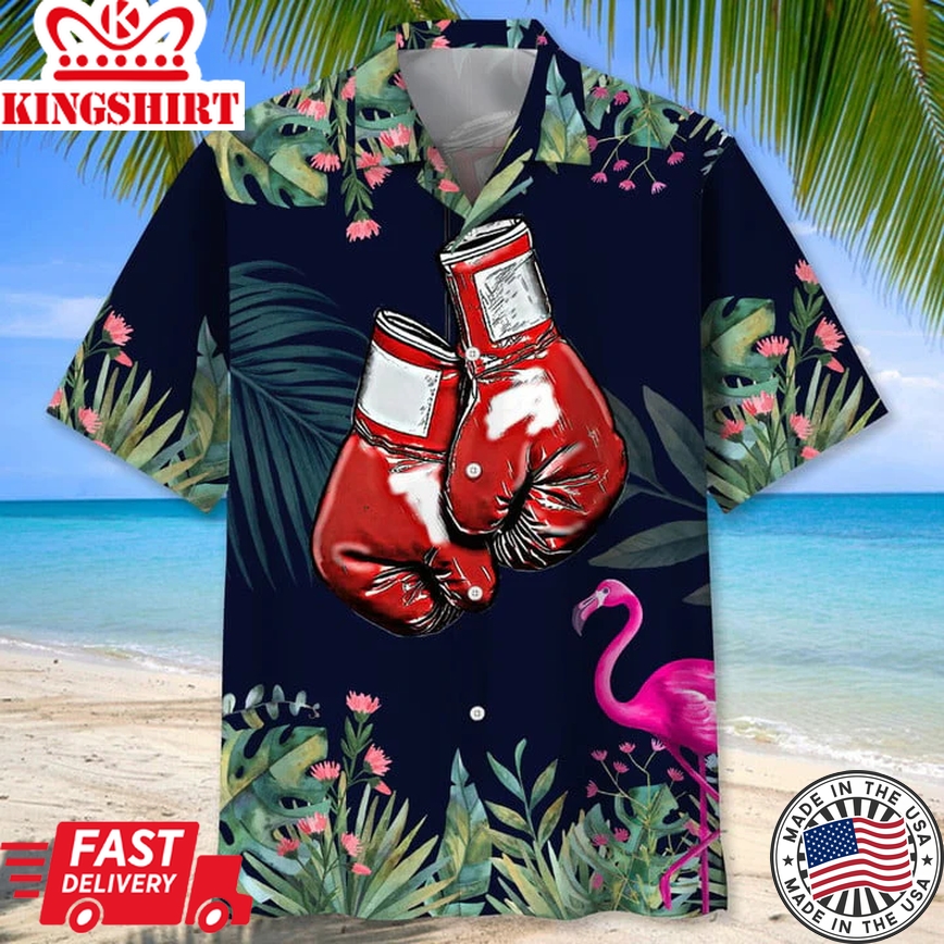 Boxing Nature Flower Trendy Hawaiian Shirt For Men, Boxing Player Shirt, Boxing Gifts