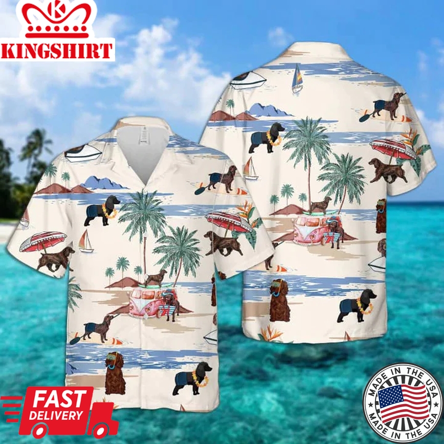 Boykin Spaniel Summer Beach Trendy Hawaiian Shirt, Trendy Hawaiian Shirts For Men, Trendy Hawaiian Shirts For Men, Aloha Beach Shirt