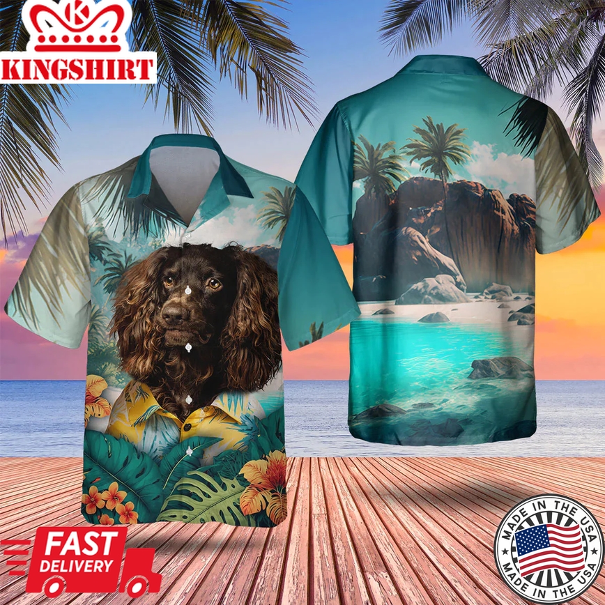 Boykin Spaniel Tropical Trendy Hawaiian Shirt New, Dog Trendy Hawaiian Shirt, Summer Gifts For Dog Lover