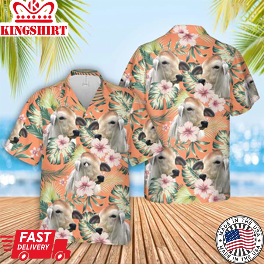 Brahman Summer Happiness Floral Farm 3D Trendy Hawaiian Shirt