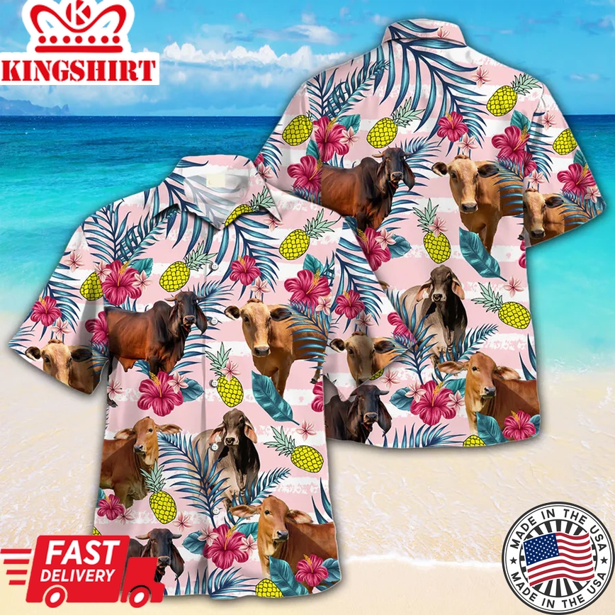 Brahman Trendy Hawaiian Shirt For Farm Lovers - Brahman Cow Trendy Hawaiian Shirt, Trendy Hawaiian Shirt For Men And Women