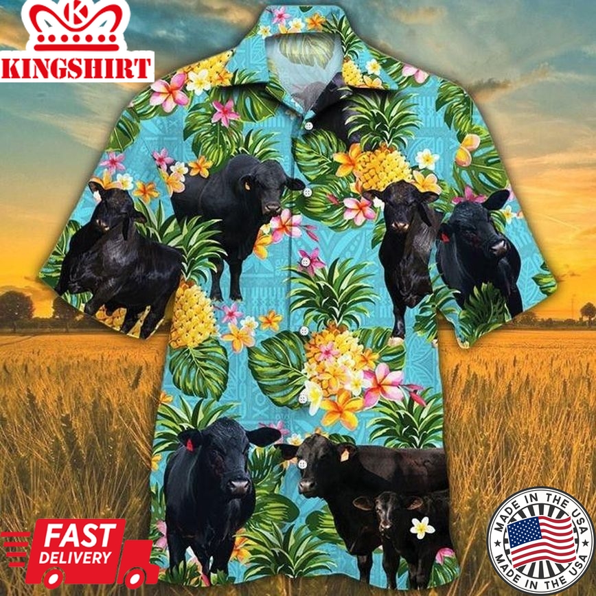 Brangus Cattle Lovers Pineapple, Cow Trendy Hawaiian Shirt For Summer Gifts