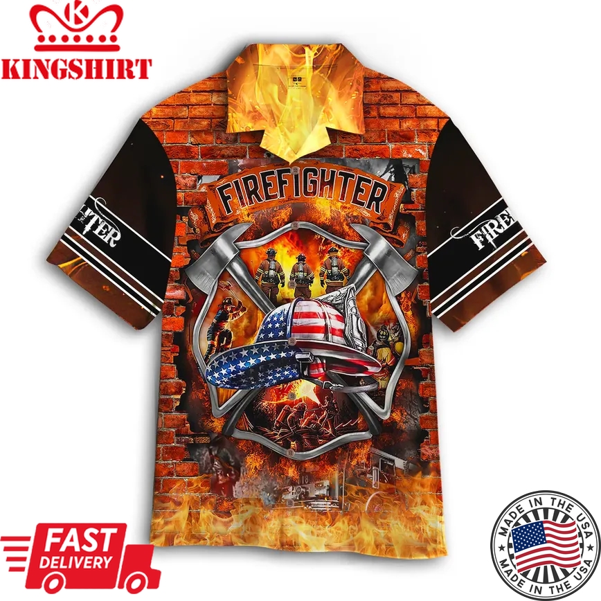 Brave Firefighter-Fireman Trendy Hawaiian Shirt