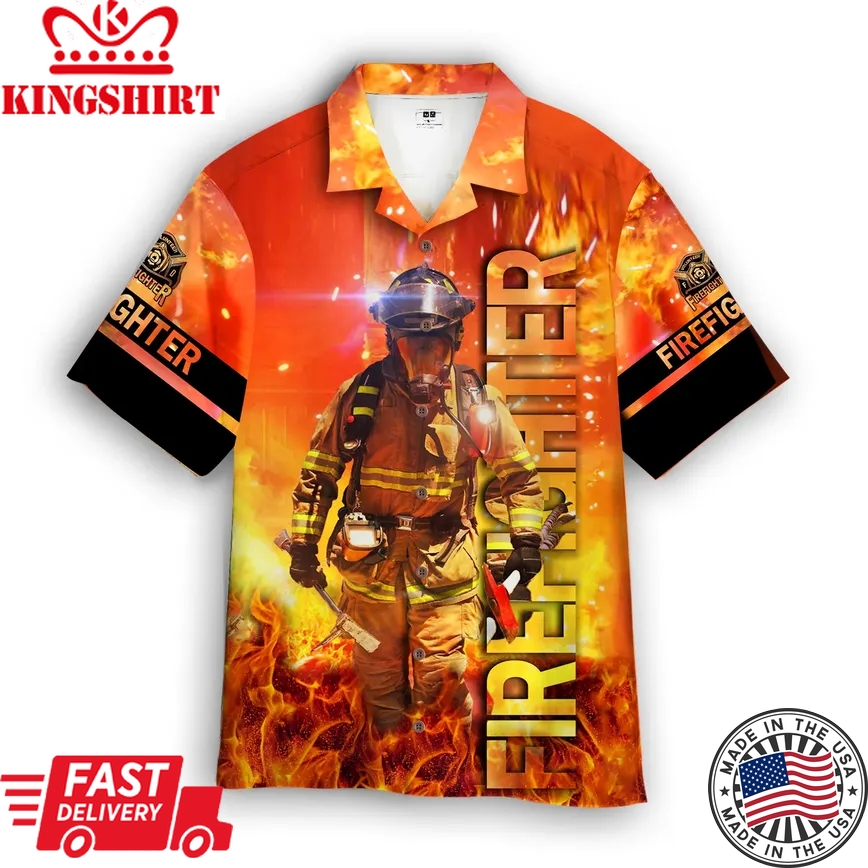 Brave Firefighter Trendy Hawaiian Shirt