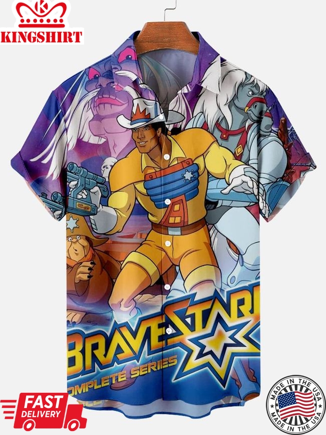 Bravestarr Wikipedia Men's Short Sleeve Hawaiian Shirt