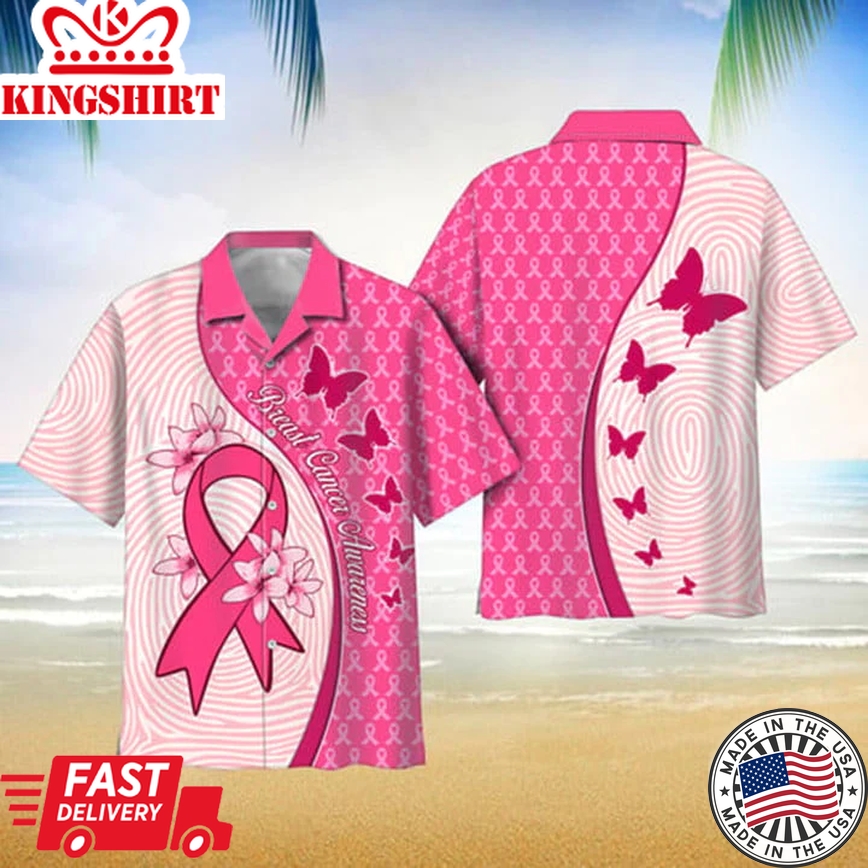 Breast Cancer Awareness Unique Pattern Hawaii Shirt New Collection Button Down Short Sleeves Hawaiian Full Print Shirt