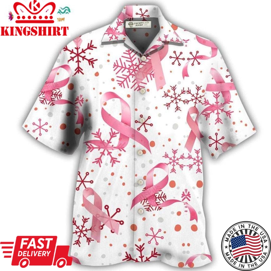 Breast Cancer Pink Ribbon Merry Christmas Hawaiian Shirt