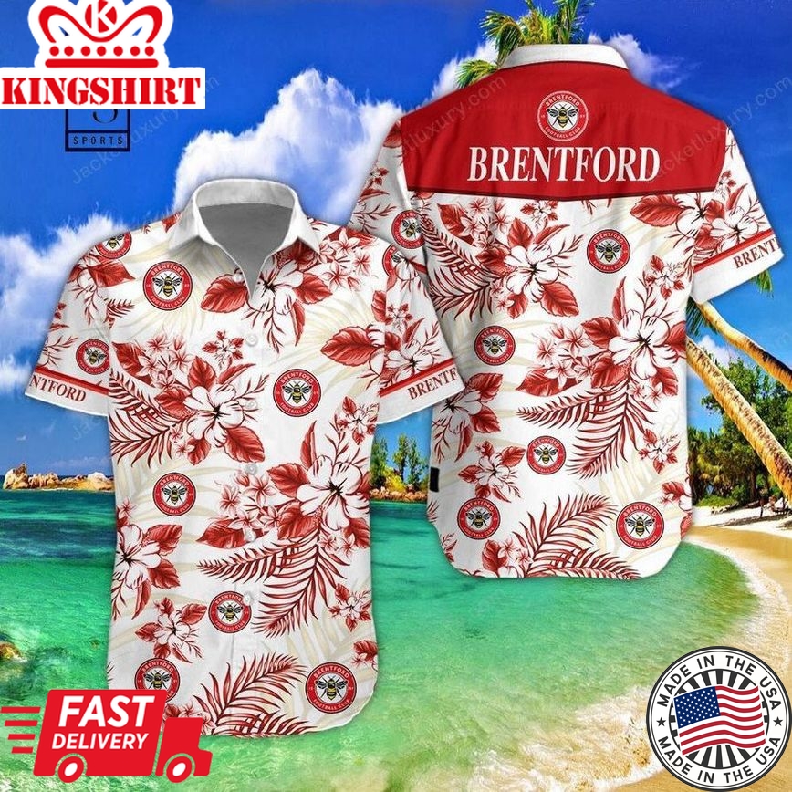 Brentford Fc Red Flower Tropical Trendy Hawaiian Shirt V2 Aloha Shirt