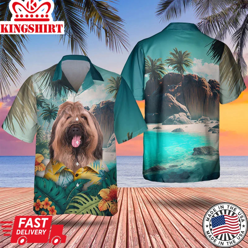 Briard Tropical Trendy Hawaiian Shirt New, Dog Trendy Hawaiian Shirt, Summer Gifts For Dog Lover