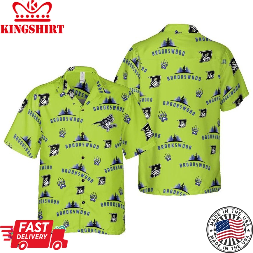 Brookswood Bright Green Hawaiian Shirt