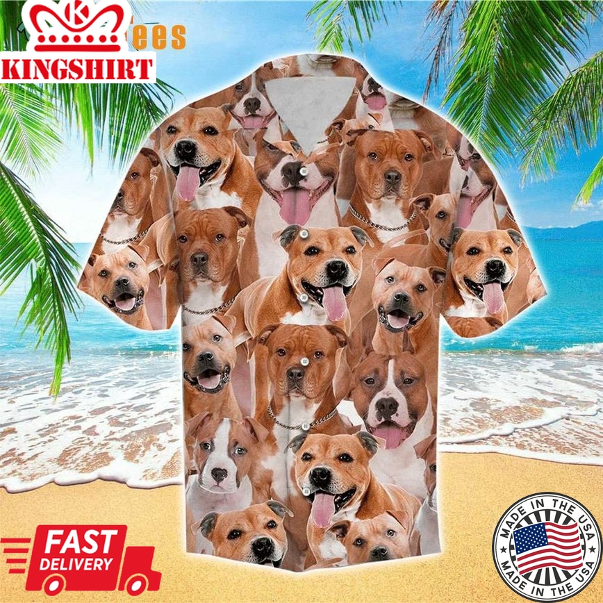 Brown Pitbulls Trendy Hawaiian Shirt, Dog Trendy Hawaiian Shirt Perfect Gifts For Your Loved Ones