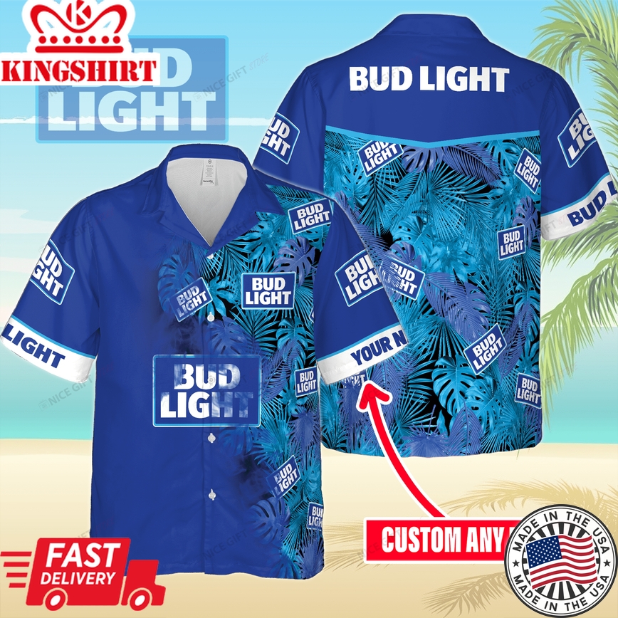 Bud Light Custom Name Hawaiian Tropical Apparel