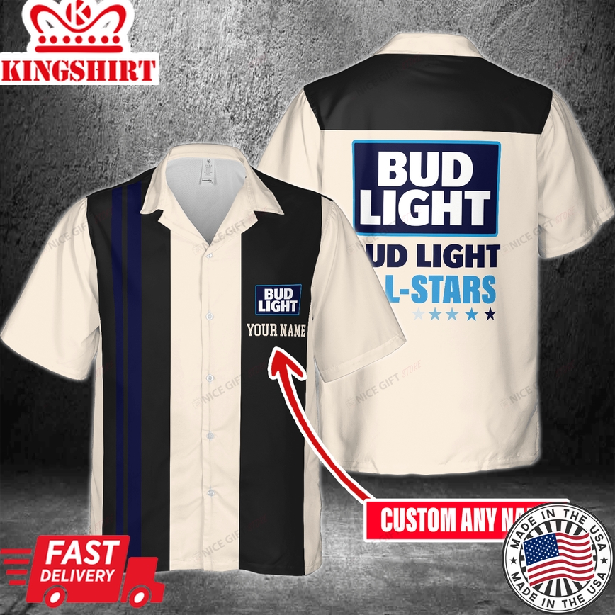 Bud Light Hawaiian Custom Name Vacation Shirt