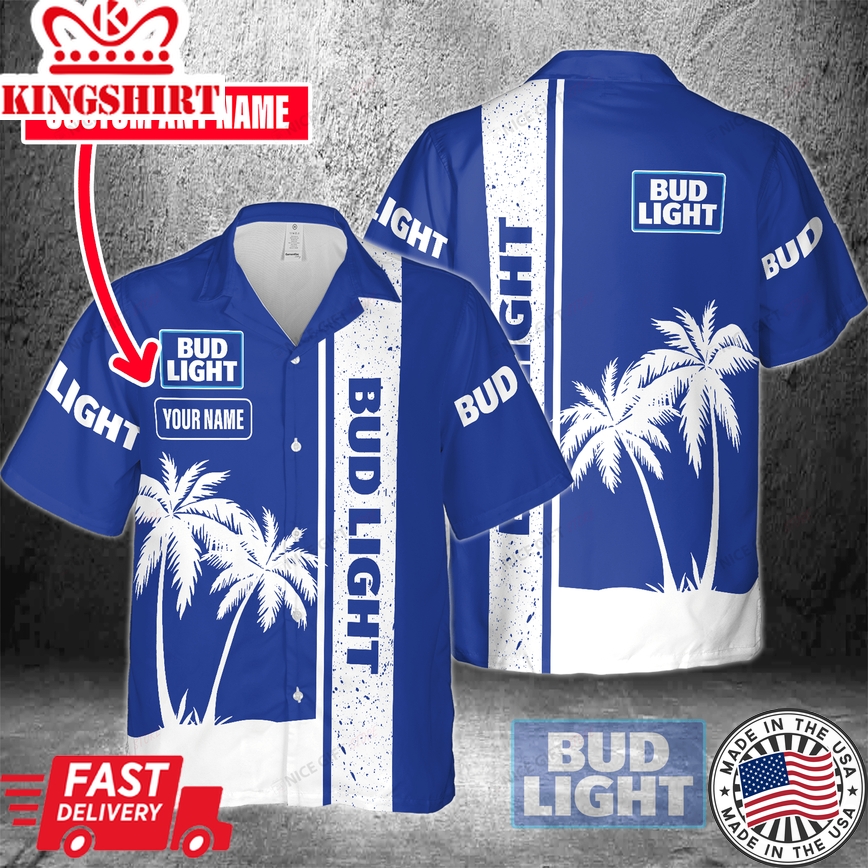 Bud Light Hawaiian Custom Shirt with Personalized Name