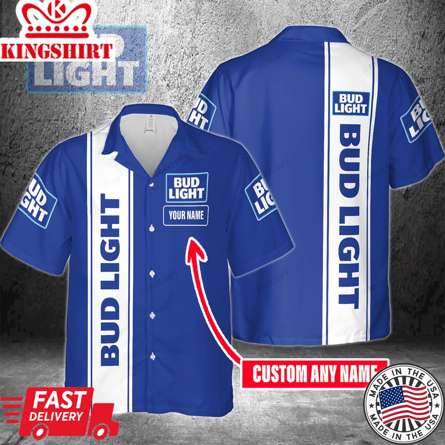 Bud Light Name Customization On Hawaiian Shirt